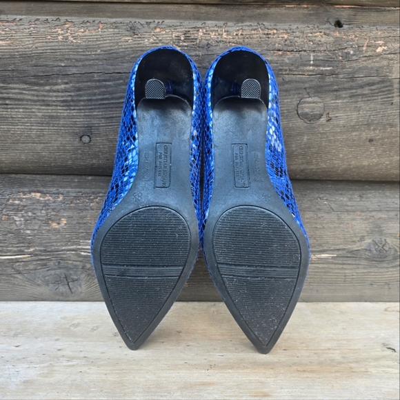 Christian Siriano Blue Snakeskin Heels - Picture 13 of 14